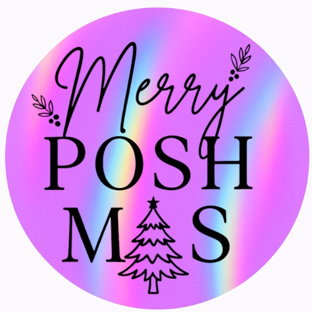 Merry Poshmas Stickers – Round Christmas Labels for Poshmark Packaging stickers